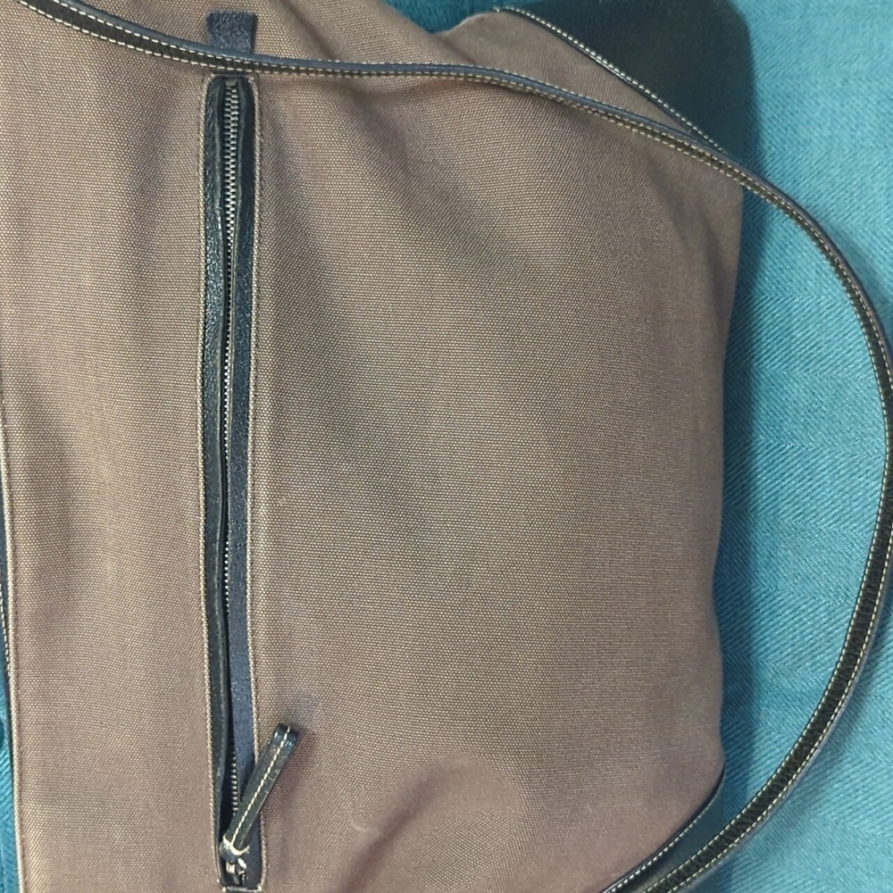 Prada Large Brown canvas/ black leather trimmed Tote Bag - Picture 3 of 16